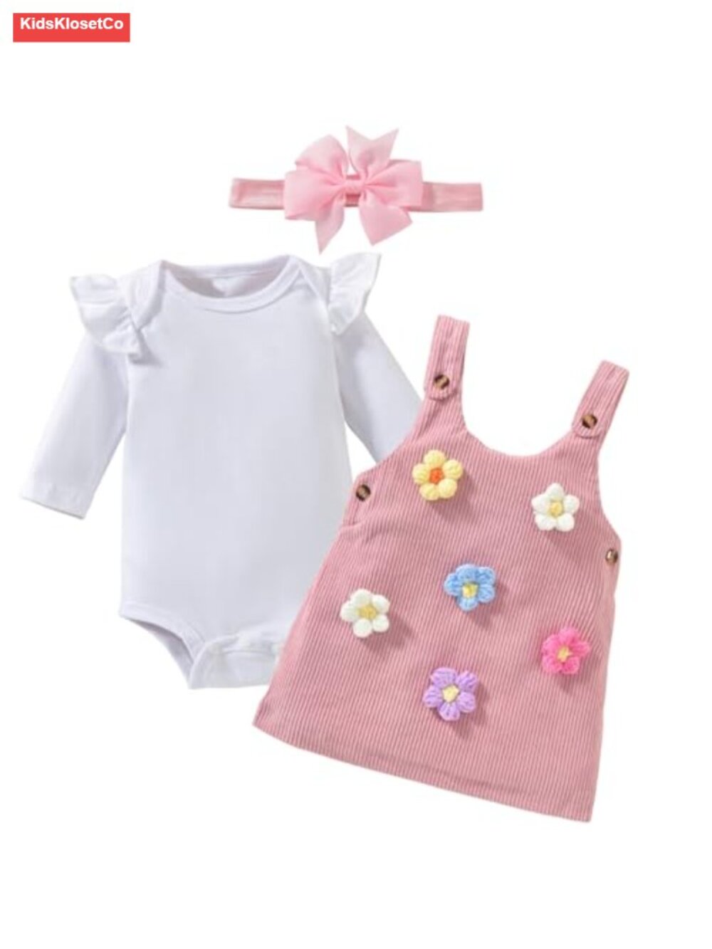 Baby Girl Corduroy Skirt Outfit Long Sleeve Floral Snap Closure